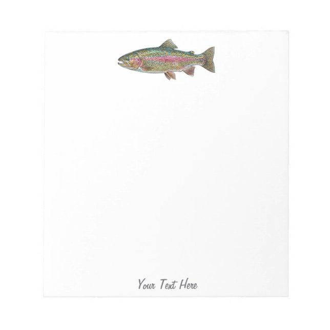 Personalised Fishing Lover  – Trout Fishing Design Notepad (Front)