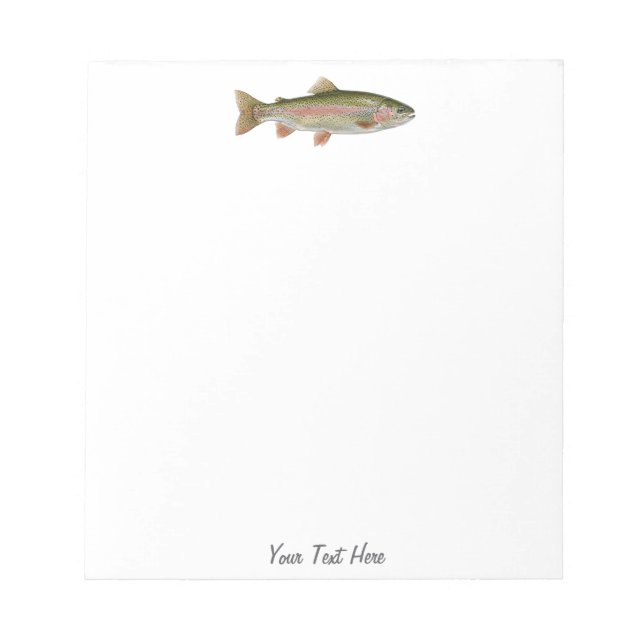 Personalised Fishing Lover  – Trout Fishing Design Notepad (Front)