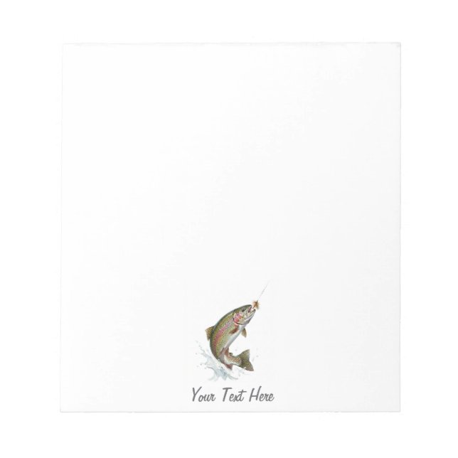 Personalised Fishing Lover  – Trout Fishing Design Notepad (Front)