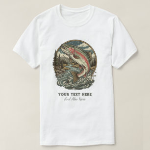 Personalised Fishing Lover  – Trout Fishing Design T-Shirt