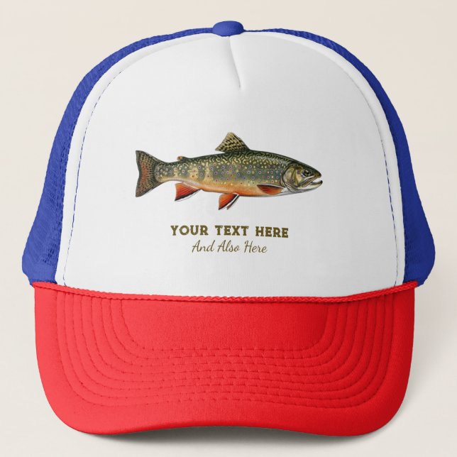 Personalised Fishing Lover  – Trout Fishing Design Trucker Hat (Front)