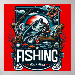 Personalised fishing t shirt  poster