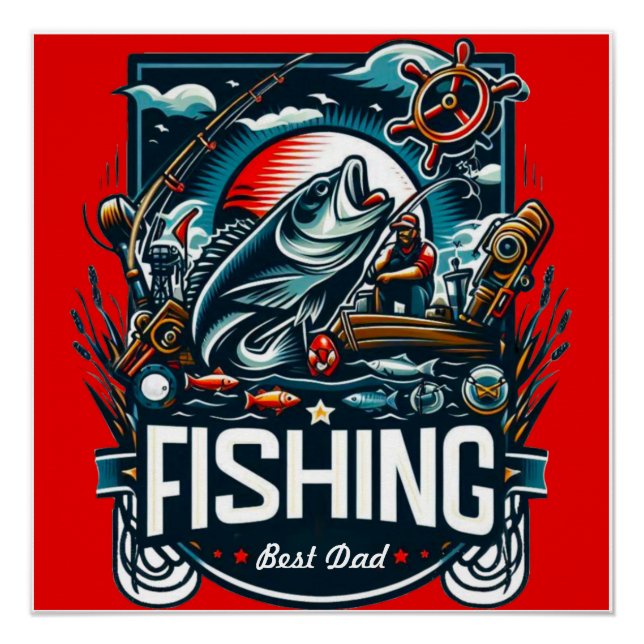 Personalised fishinG t shirt  Poster (Front)