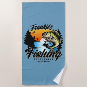 Personalised Fishing Tournament Fish Angler Trout Beach Towel