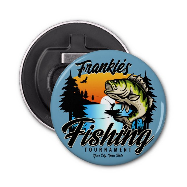 Personalised Fishing Tournament Fish Angler Trout Bottle Opener (Front)