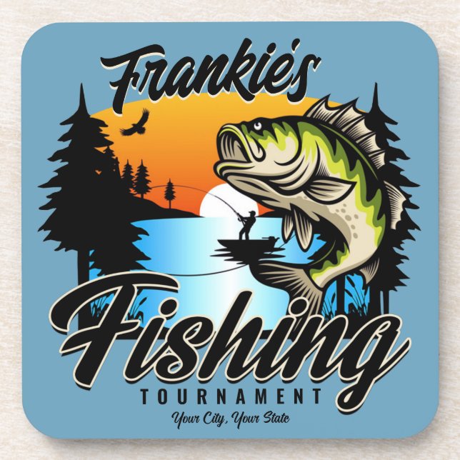 Personalised Fishing Tournament Fish Angler Trout  Coaster (Front)