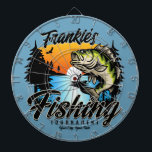 Personalised Fishing Tournament Fish Angler Trout  Dartboard<br><div class="desc">Personalised Fishing Tournament Trout Fish Angler with Beautiful Wilderness Lake,  Trees and Sunset  Design - Customise with your Name and Custom Text!</div>