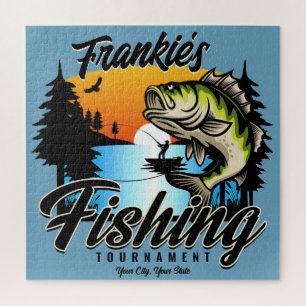 Personalised Fishing Tournament Fish Angler Trout Jigsaw Puzzle