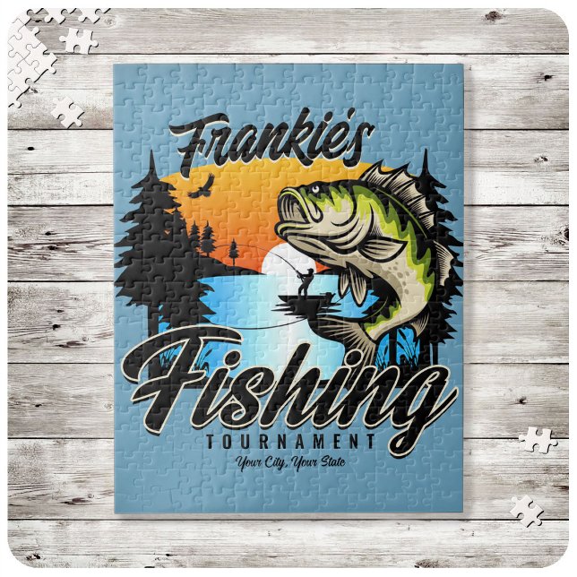 Personalised Fishing Tournament Fish Angler Trout Jigsaw Puzzle (Creator Uploaded)