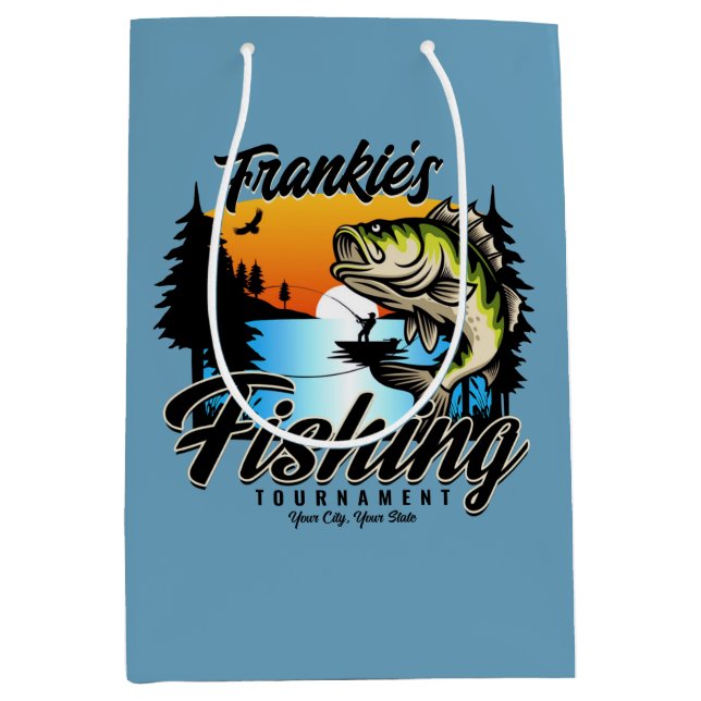 Personalised Fishing Tournament Fish Angler Trout Medium Gift Bag (Front)