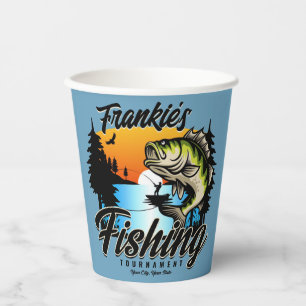 Personalised Fishing Tournament Fish Angler Trout Paper Cups