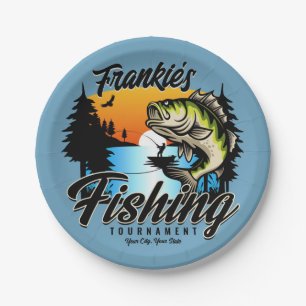 Personalised Fishing Tournament Fish Angler Trout  Paper Plate