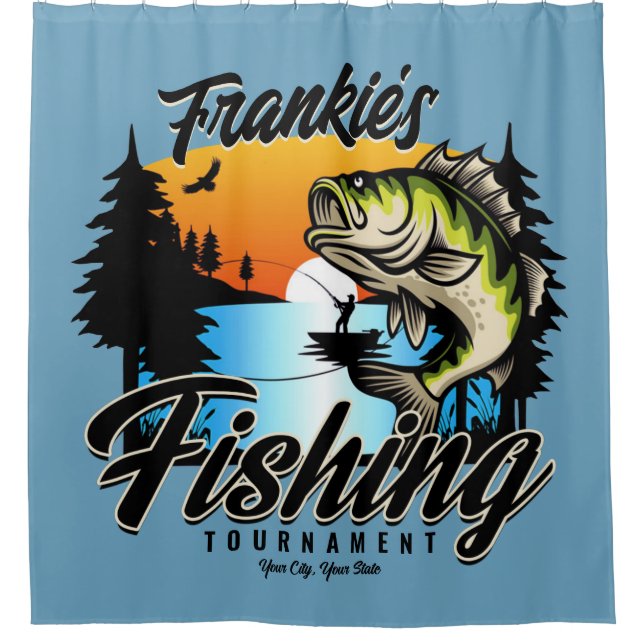 Personalised Fishing Tournament Fish Angler Trout  Shower Curtain (Front)