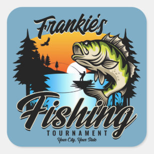 Personalised Fishing Tournament Fish Angler Trout  Square Sticker