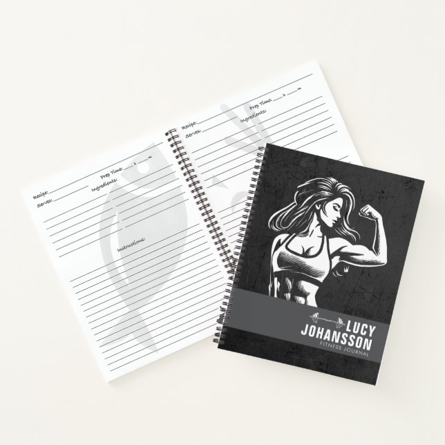 Personalised Fitness Journal Daily Exercise Diary (Inside)