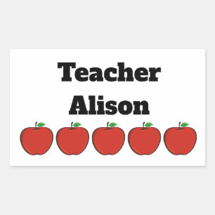 Personalised Five Apple Teacher Stickers