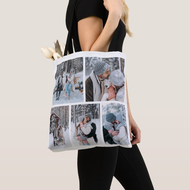 Personalised Five Photo Collage Tote Bag (Close Up)