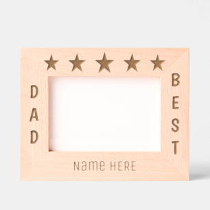 Personalised Five Star Best Dad Etched Frames