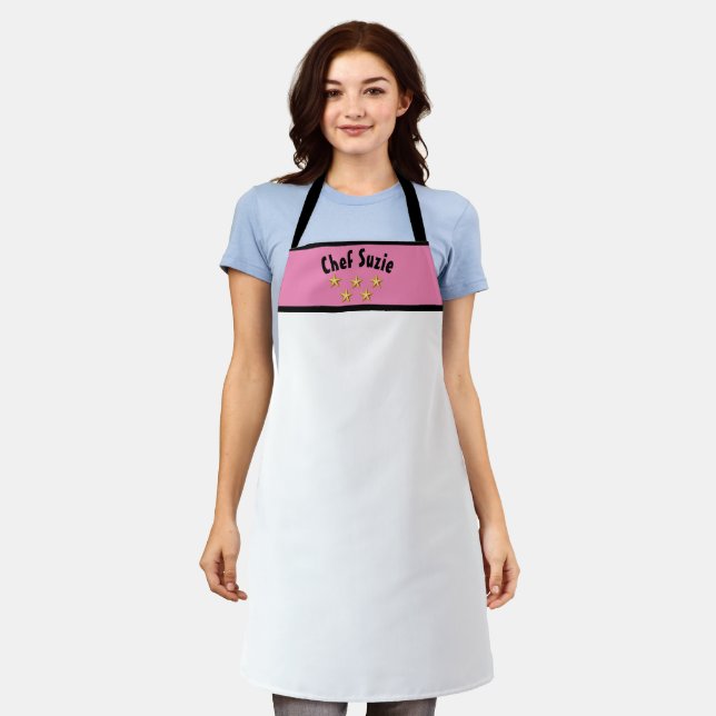 Personalised Five Star Chef Bakers Kitchen Apron (Worn)
