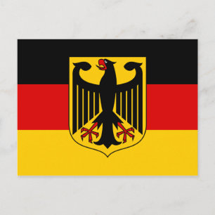Personalised Flag of Germany with Coat of Arms Postcard