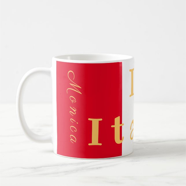 Personalised Flag of Italy Coffee Mug (Left)