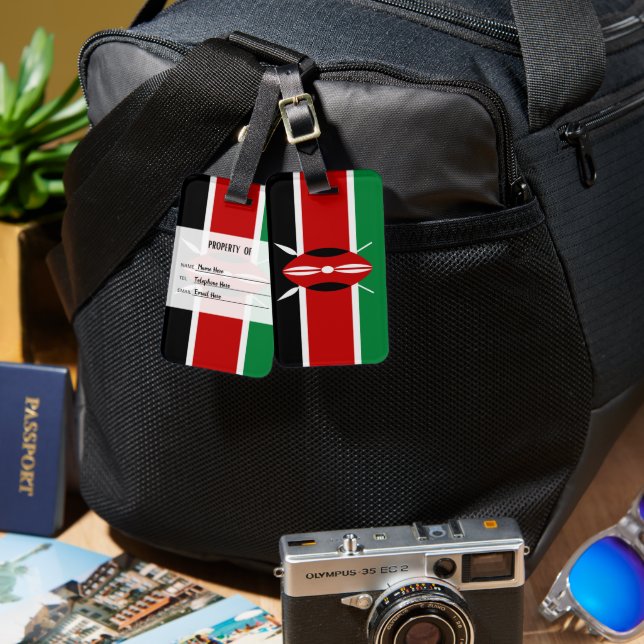  Personalised Flag Of Kenya Luggage Tag (Front & Back)