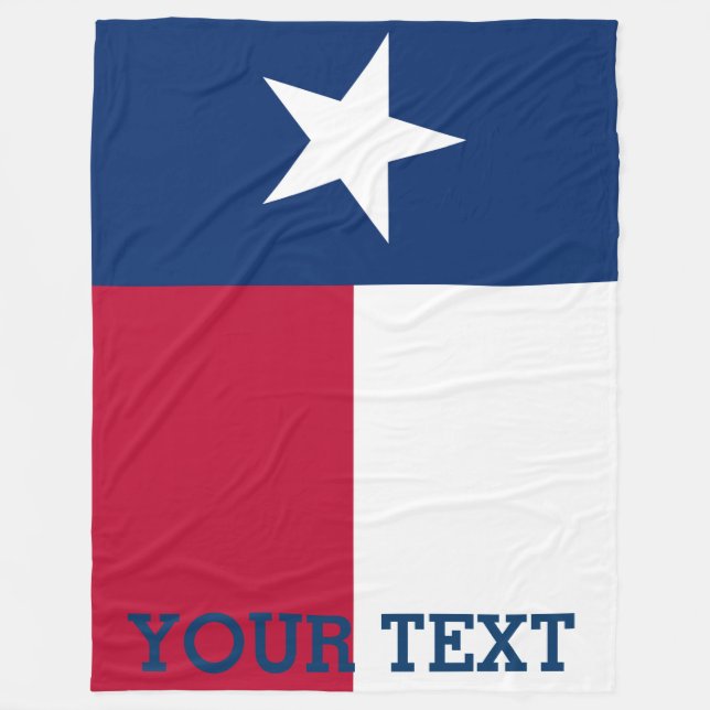 Personalised Flag of Texas Fleece Blanket (Front)
