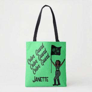 Personalised Flag Tote (Green Flower) B Bag