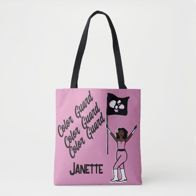 Personalised Flag Tote ( Pink  Flower) B Bag (Front)