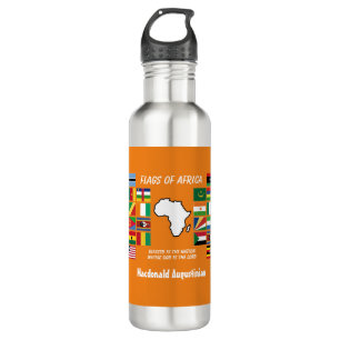 Personalised FLAGS OF AFRICA Orange 710 Ml Water Bottle
