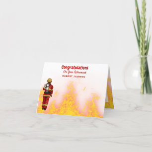 Personalised Flame Firefighter Retirement   Thank  You Card