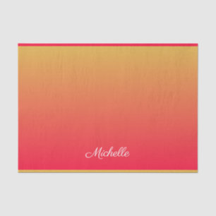 Personalised flame red and yellow ombre tissue paper