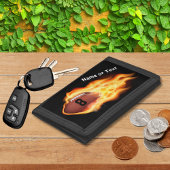 Personalised Flaming Football Wallets for Men, Boy