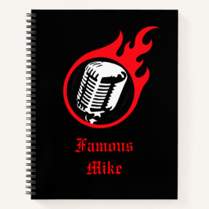 Personalised Flaming Mic Notebook
