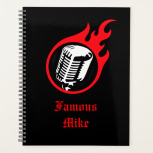 Personalised Flaming Microphone Planner