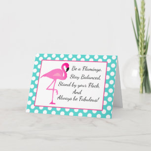 Personalised Flamingo and Polka Dot Greeting Card