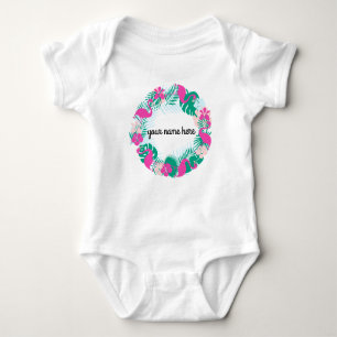 Personalised Flamingo Baby Bodysuit