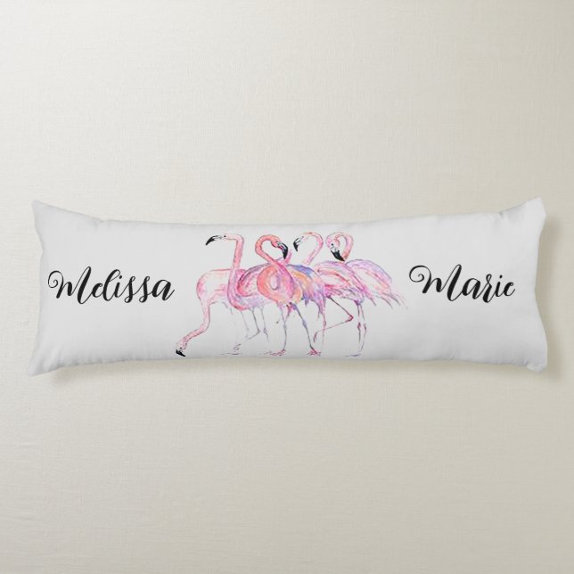 Personalised Flamingo Body Pillow (Front)