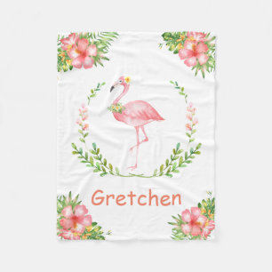 Personalised Flamingo Children's Fleece Blanket