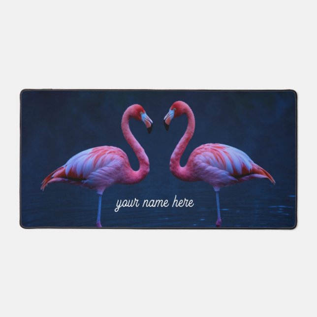 Personalised Flamingo Couple Desk Pad (Front)