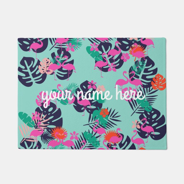 Personalised Flamingo Doormat (Front)