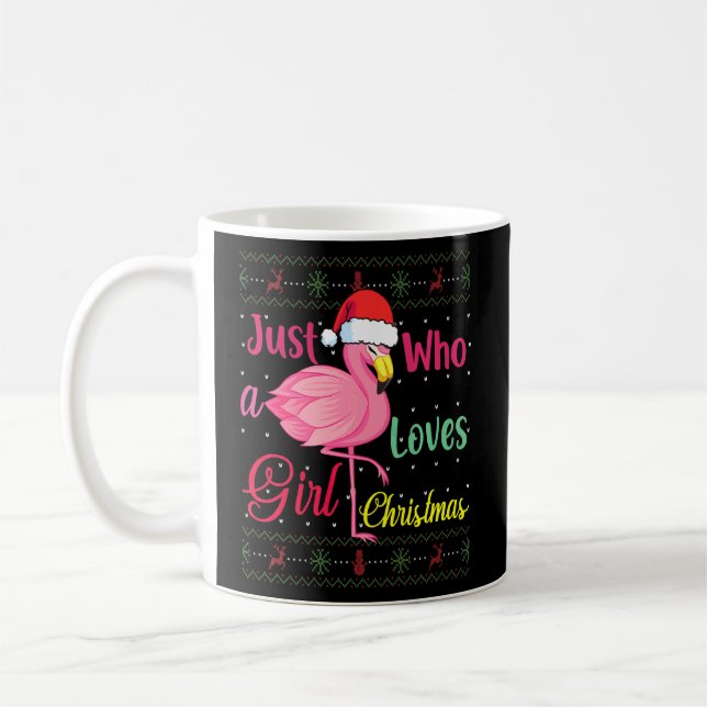 Personalised Flamingo Just A Girl Who Loves Christ Coffee Mug (Left)