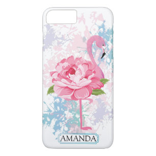 Personalised   Flamingo Monogram iPhone 8 Plus/7 Plus Case