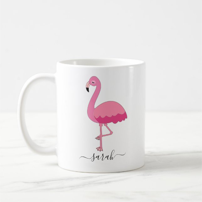 Personalised Flamingo Mug Flamingo Coffee Mug (Left)