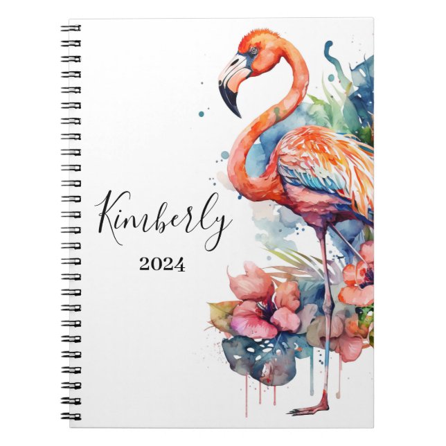 Personalised Flamingo Notebook (Front)