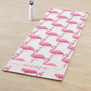Personalised Flamingo Pattern Yoga Mat