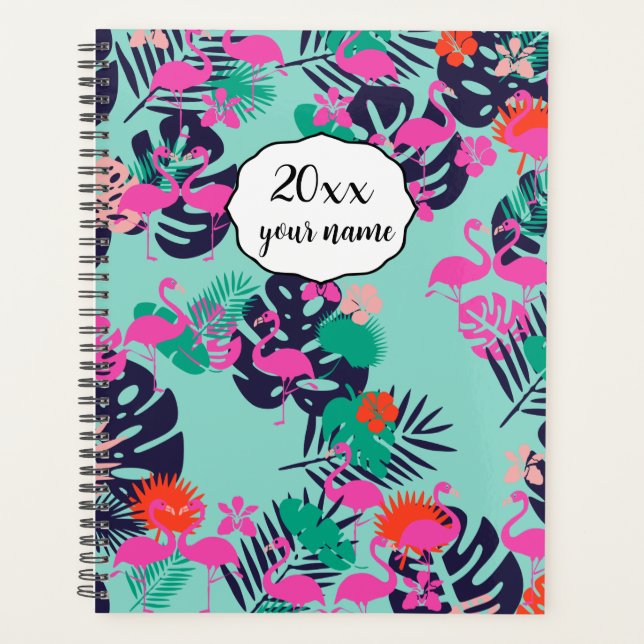 Personalised Flamingo Planner Notebook (Front)