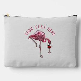 Personalised Flamingo Wine Drinker Novelty Accessory Pouch