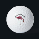 Personalised Flamingo Wine Drinker Novelty Gifts Golf Balls<br><div class="desc">Cute personalised flamingo gag golf ball. Add your name or message by clicking on the "Personalise" button above</div>