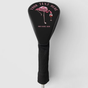Personalised Flamingo Wine Drinker Sporting Gifts Golf Head Cover